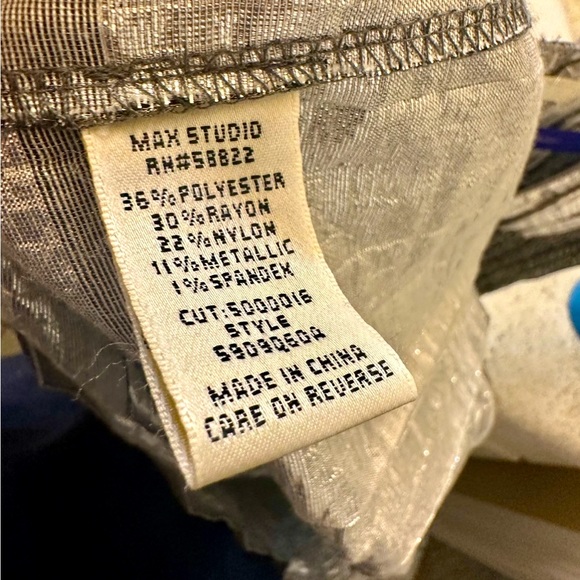 Max Studio Silver Metallic Jacquard Smock Cocktail Dress - Picture 7 of 8